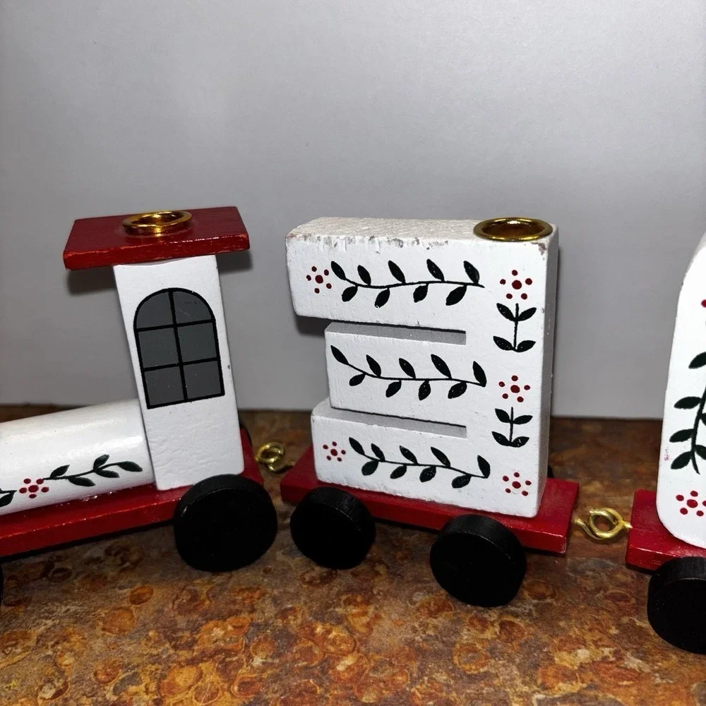 Vintage Interpur Wooden NOEL Candle Train Display Made In Taiwan